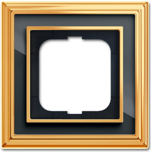 Рамка универсальная ABB Династия 1-м. полированная латунь/стекло черное картинка